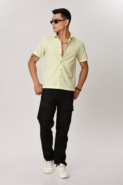 Uri Butter Yellow Seersucker Shirt Uri