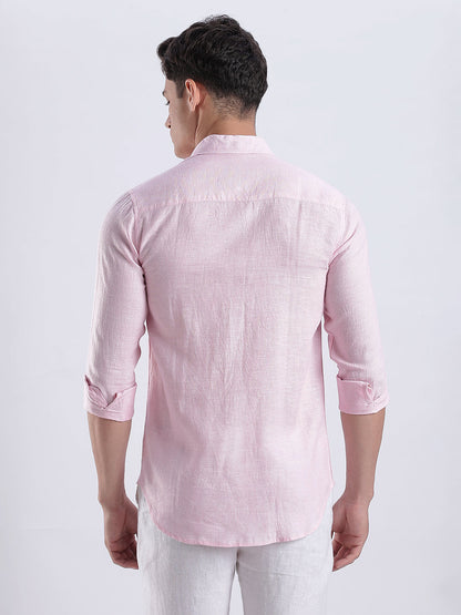 Men's Linen Soft Touch Frosty Pink Shirt