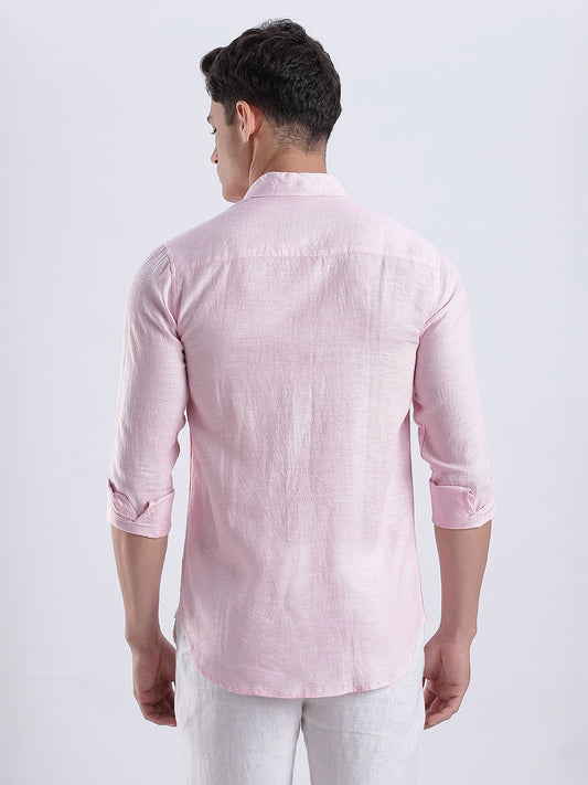 Men's Linen Soft Touch Frosty Pink Shirt
