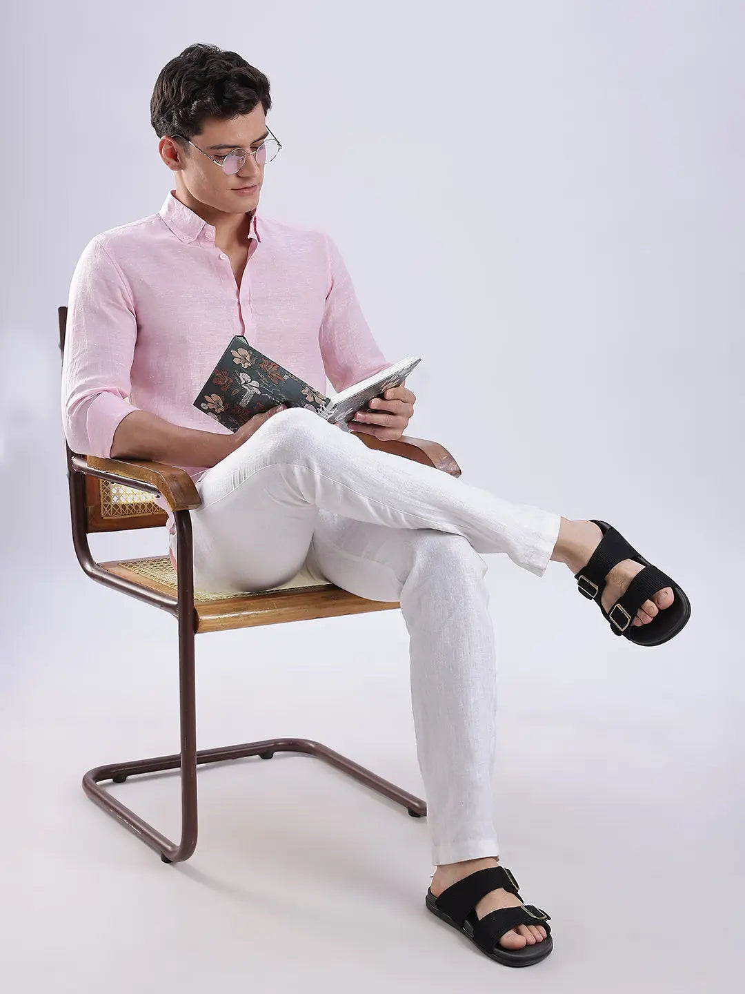 Men's Linen Soft Touch Frosty Pink Shirt Vellure