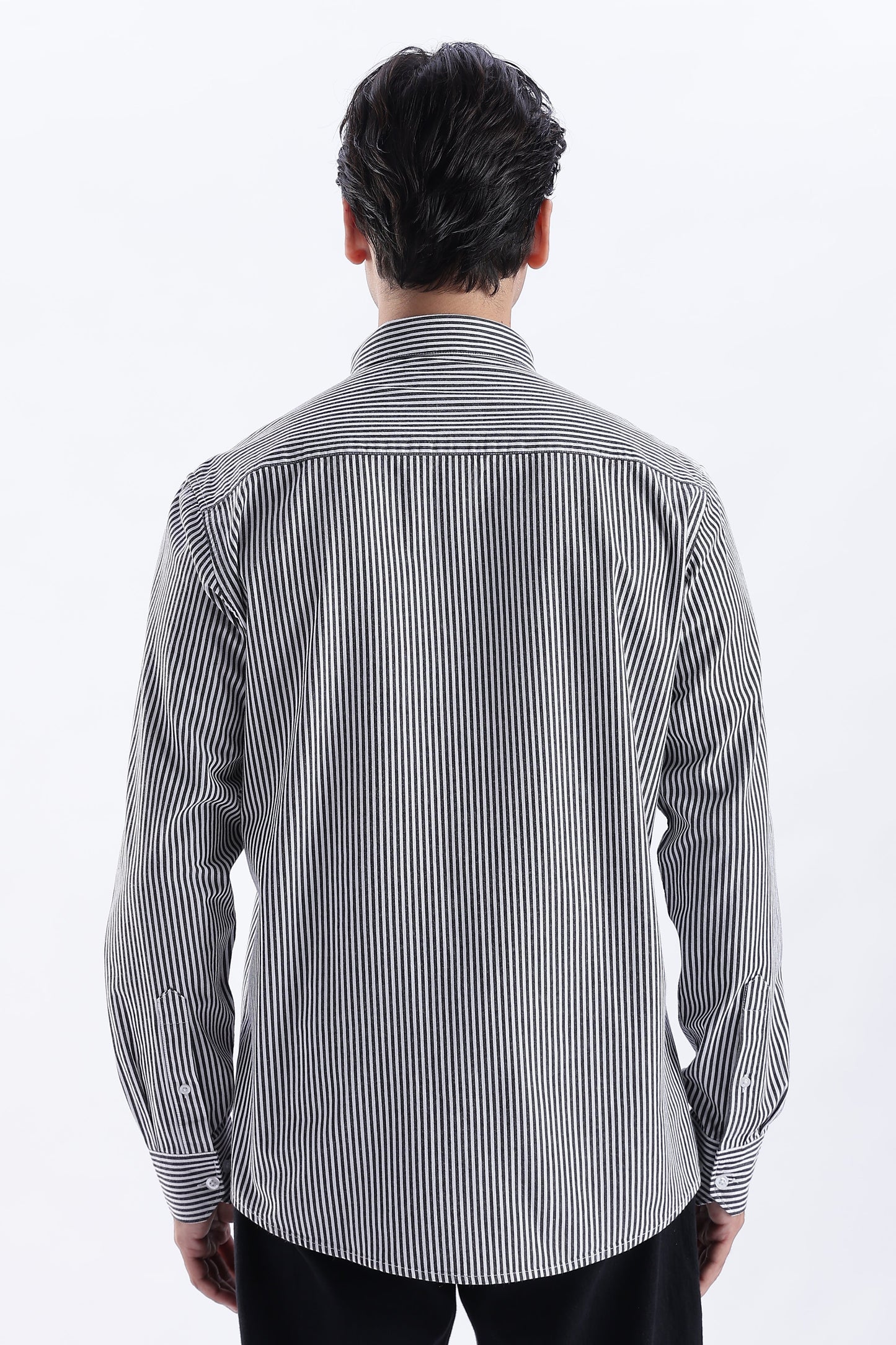 Uri Black Pinstripe Cotton Shirt