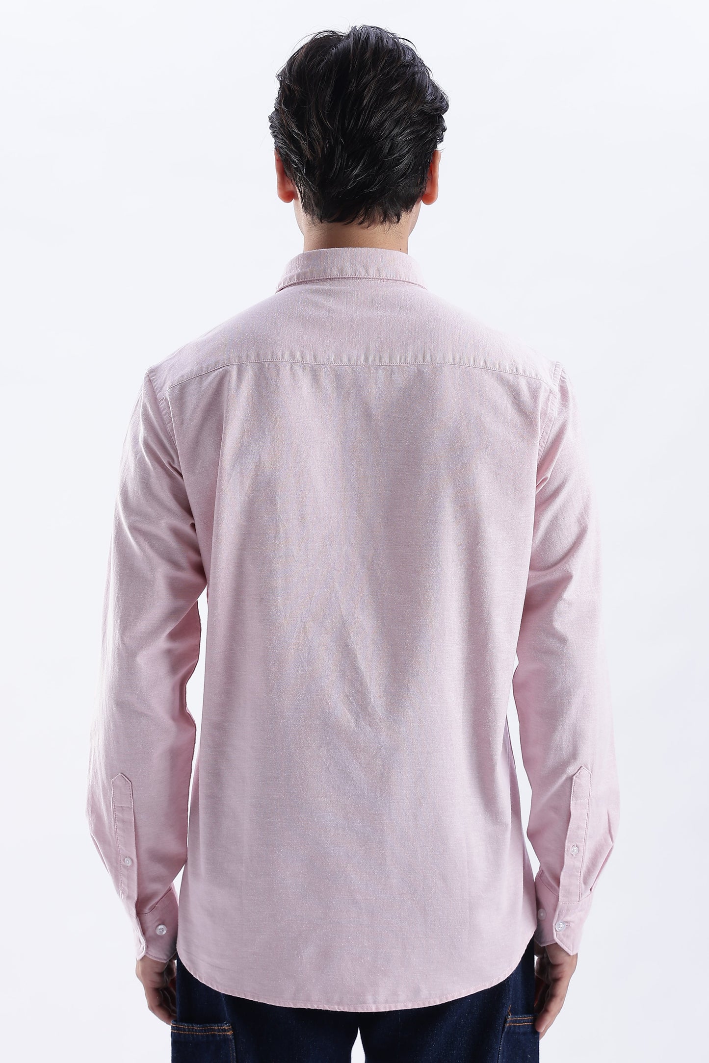 Uri Mauve Spread Collar Oxford Shirt