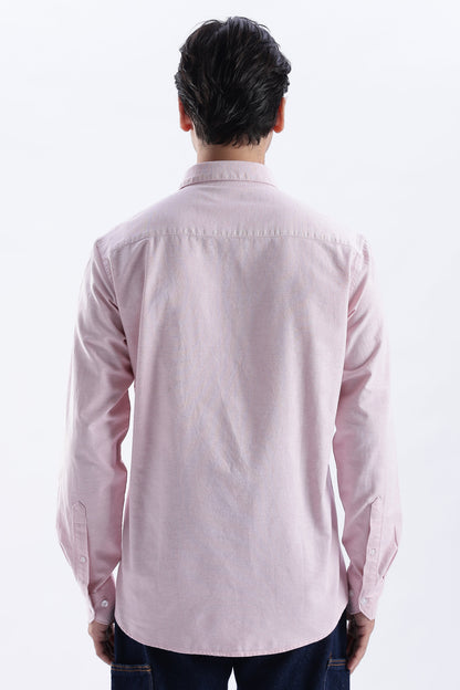 Uri Mauve Spread Collar Oxford Shirt