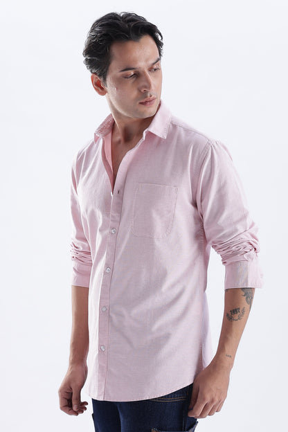 Uri Mauve Spread Collar Oxford Shirt