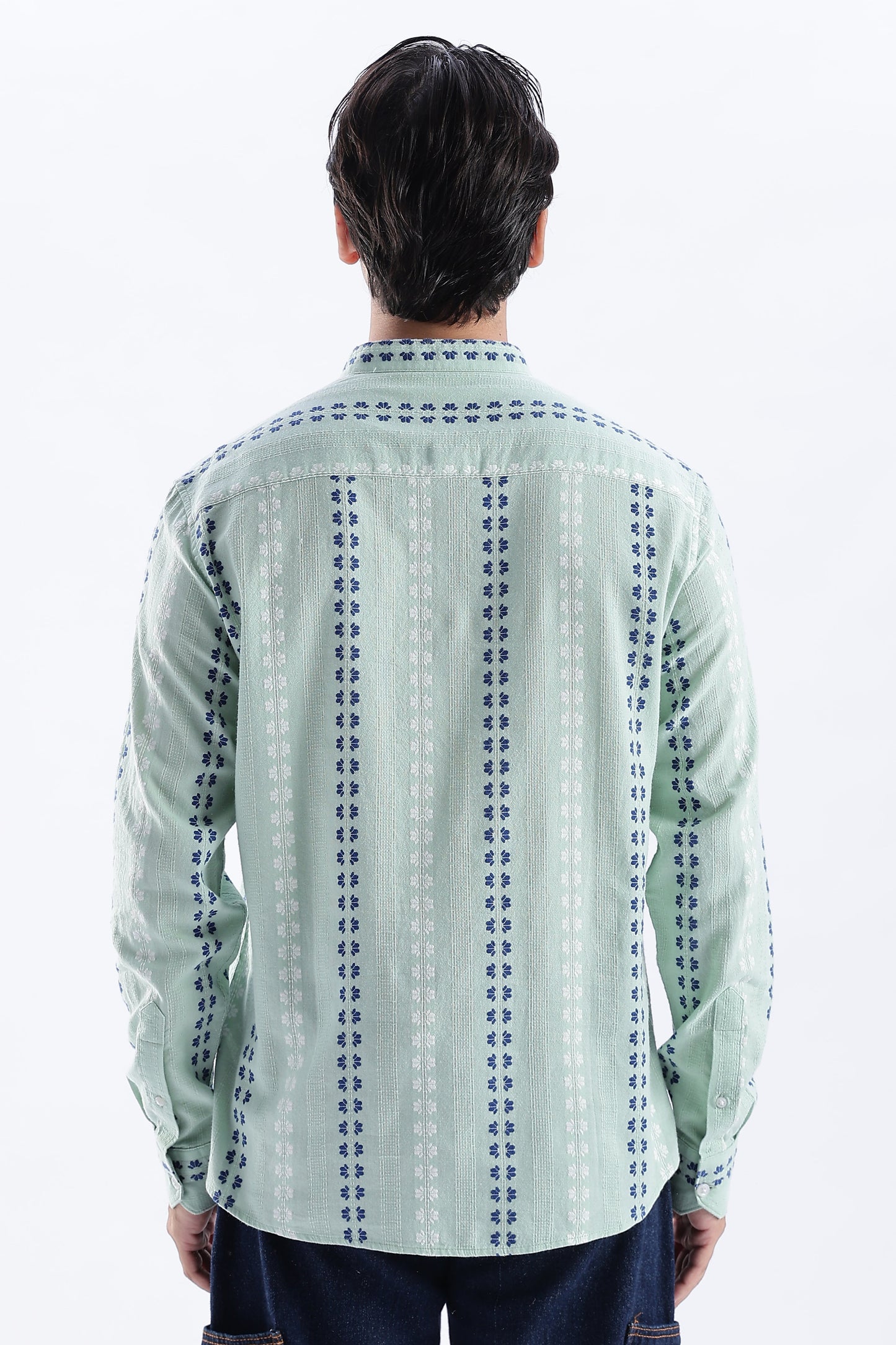 Uri Mint Dobby Motif Short Kurta