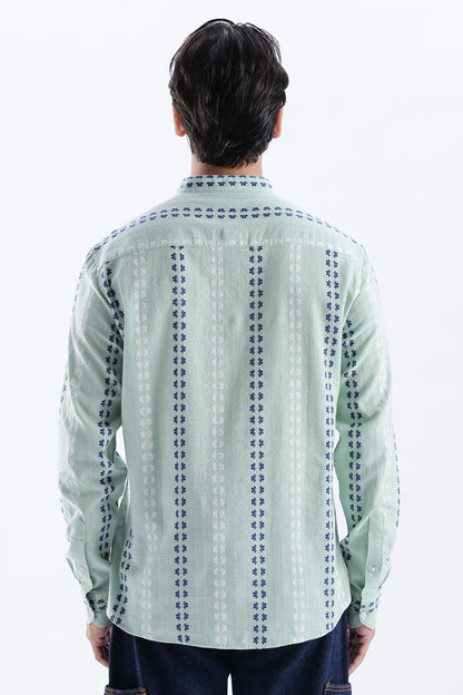 Uri Mint Dobby Motif Short Kurta Uri