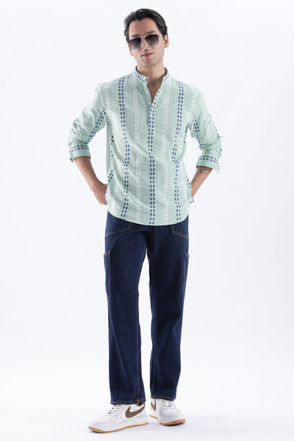 Uri Mint Dobby Motif Short Kurta Uri