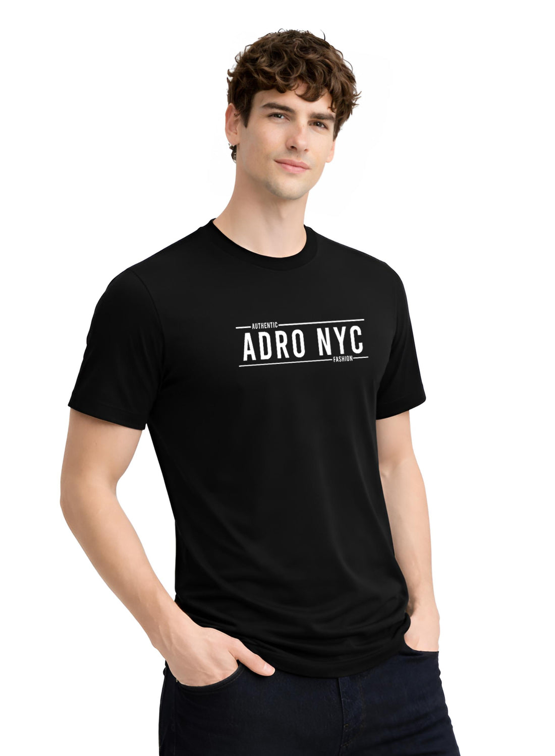 Adro Mens Branded Logo Printed T-Shirt | Typography Print 100% Cotton T shirt | Stylish Tee Summer Regular Fit Graphic Tshirt