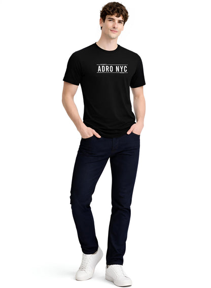 Adro Mens Branded Logo Printed T-Shirt | Typography Print 100% Cotton T shirt | Stylish Tee Summer Regular Fit Graphic Tshirt