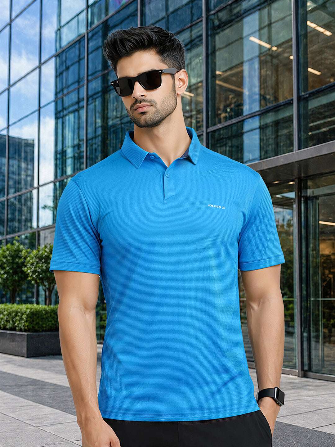 Performance Polo Tee-Ocean Blue