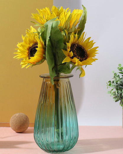 Yellow Sunflower Faux Decorative Flower Bouquet | Pack Of 7