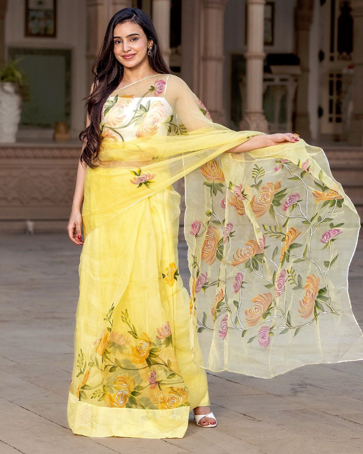 Sorbet Yellow Floret Saree