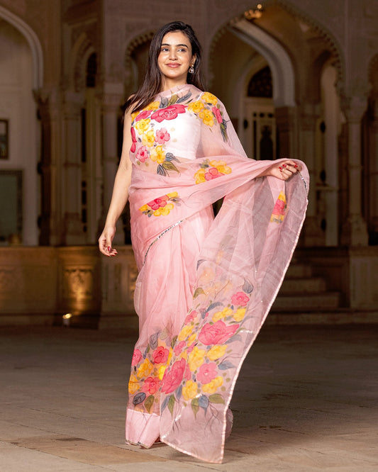 Blush & Blossom-tale Saree
