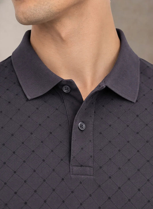 Adro Polo T-Shirt for Men | Allover Printed Polo T Shirt | Cotton Polo Tshirt