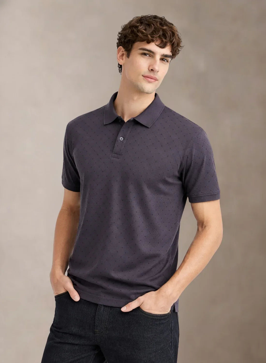 Adro Polo T-Shirt for Men | Allover Printed Polo T Shirt | Cotton Polo Tshirt
