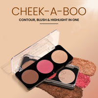 Swiss Beauty Cheek-A-Boo 3-In-1 Face Palette With Blusher,Contour And Highlighter