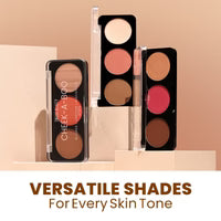 Swiss Beauty Cheek-A-Boo 3-In-1 Face Palette With Blusher,Contour And Highlighter