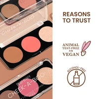 Swiss Beauty Cheek-A-Boo 3-In-1 Face Palette With Blusher,Contour And Highlighter