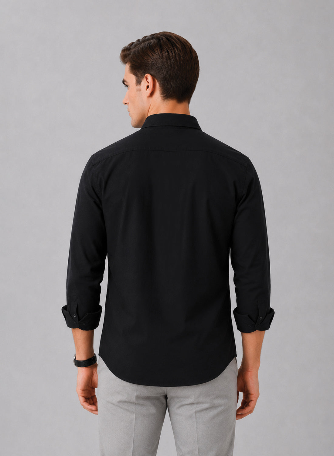 ADRO Premium Oxford Cotton Casual Shirt – Black