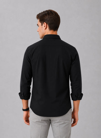 ADRO Premium Oxford Cotton Casual Shirt – Black