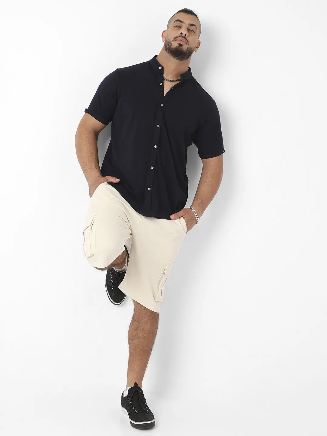 Black Solid Casual Shirt