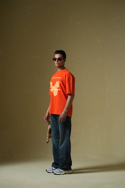 Butterfly Effect Oversized Orange T-Shirt Main Character
