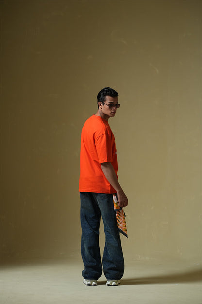Butterfly Effect Oversized Orange T-Shirt Main Character