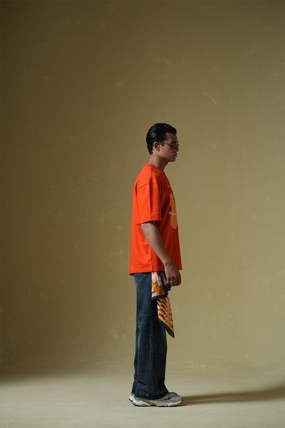 Butterfly Effect Oversized Orange T-Shirt Main Character