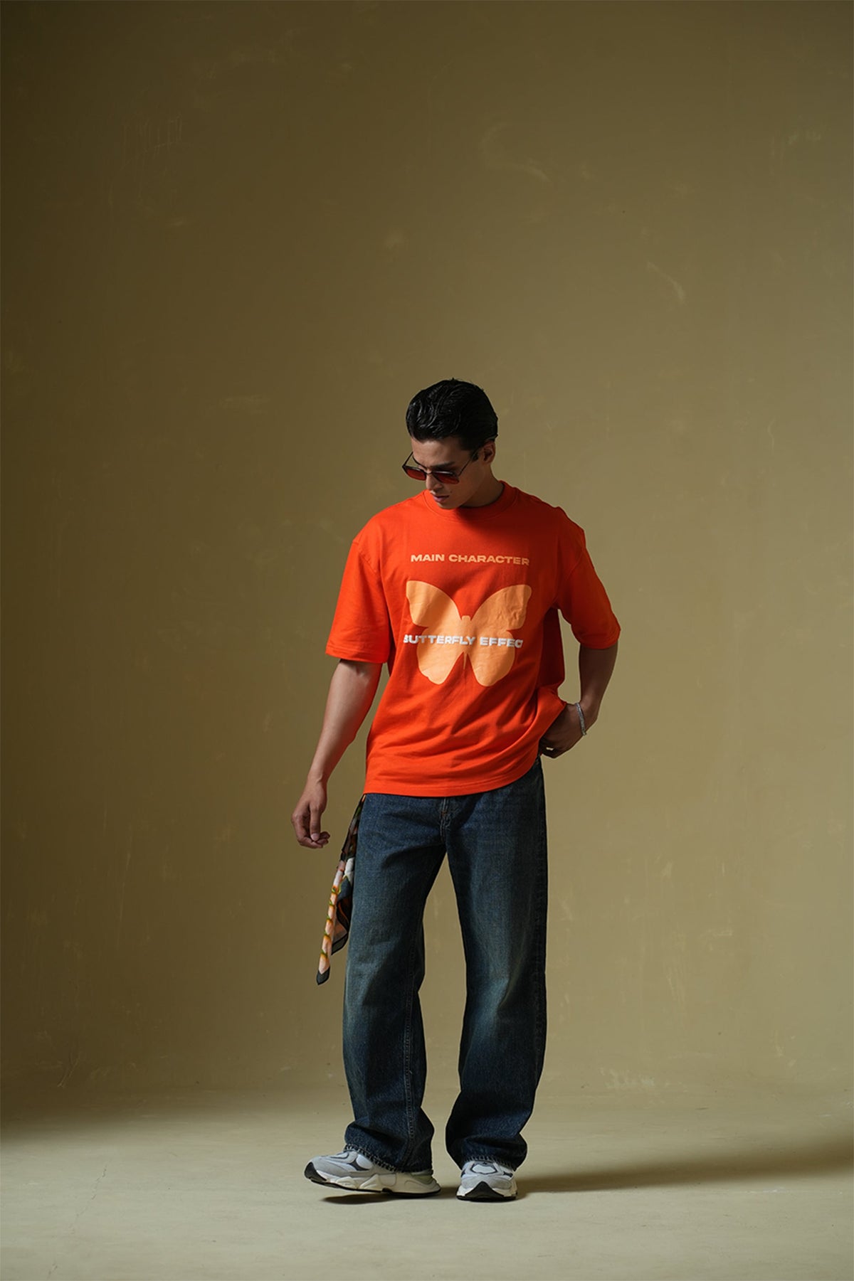 Butterfly Effect Oversized Orange T-Shirt Main Character