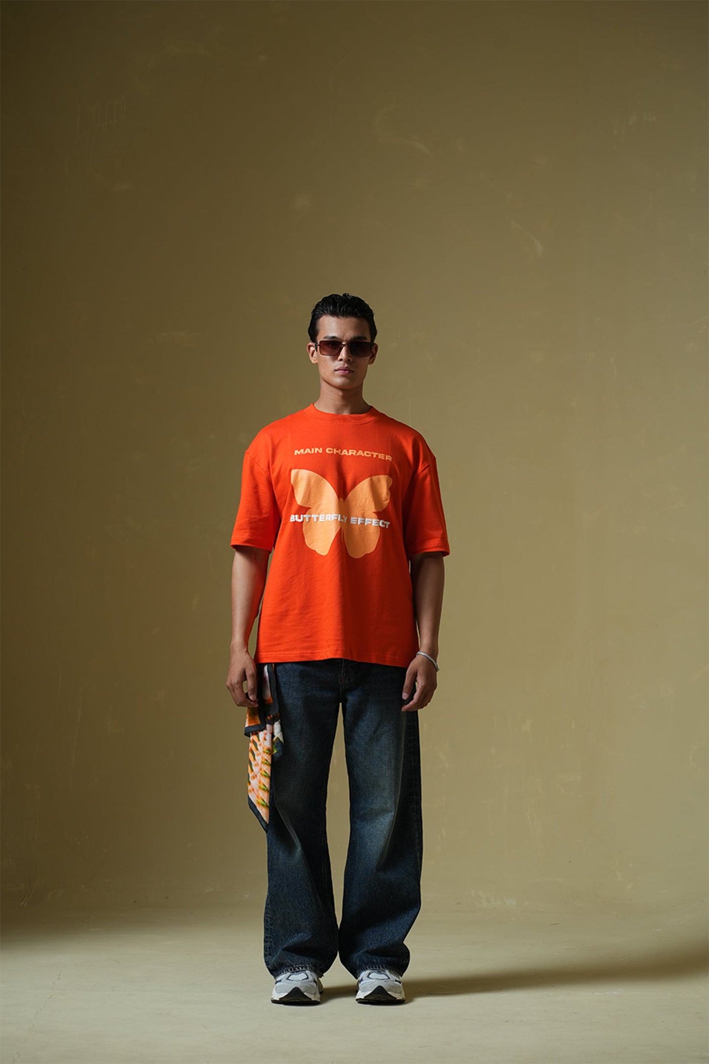 Butterfly Effect Oversized Orange T-Shirt Main Character
