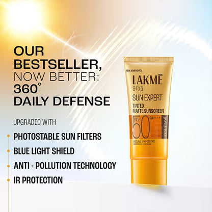Lakme 9To5 Sun Expert Spf 50 PA+++Tint Hint Sunscreen Cream