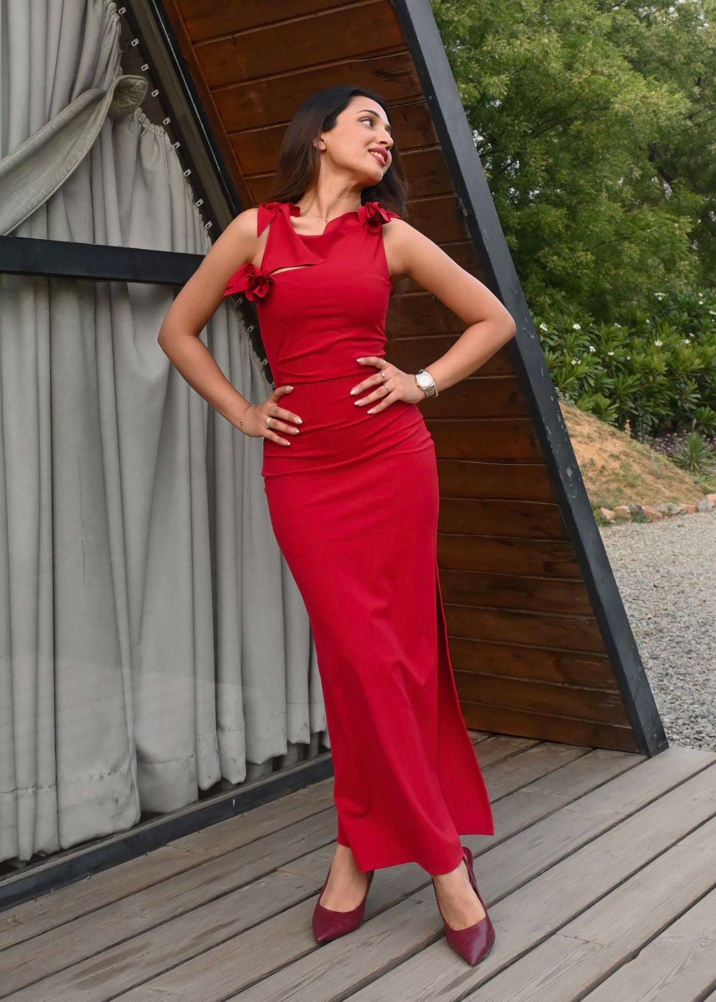 Rose Cutout Dress