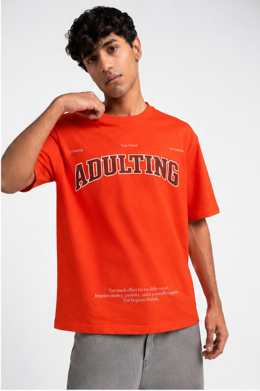 Orange Adulting Reality Oversized Tee