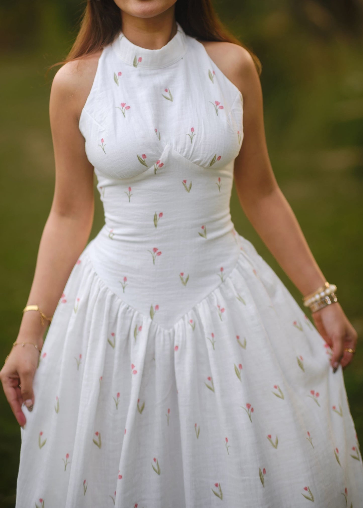 Tulip Lace Up Dress
