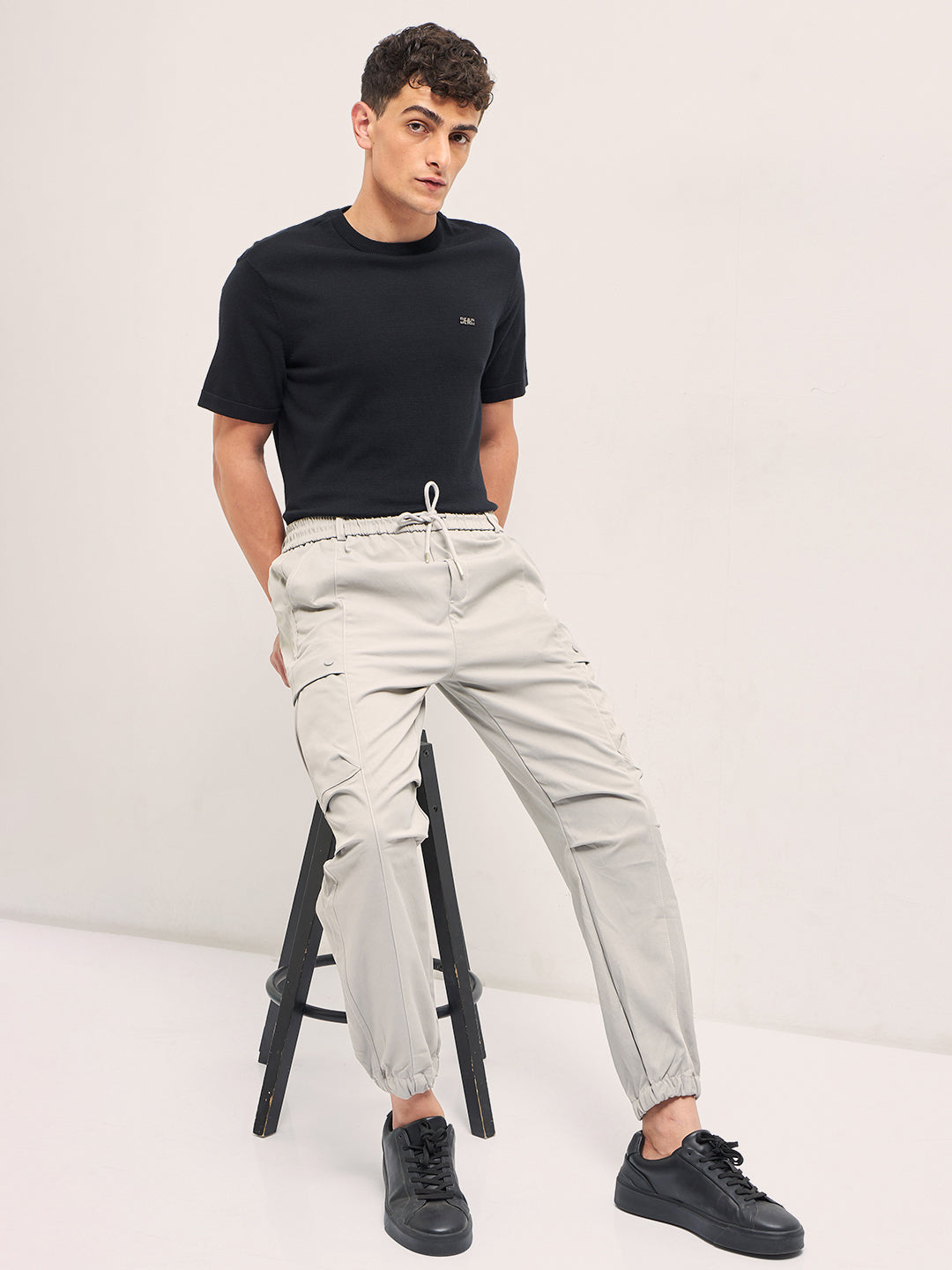 Grey Relaxed Fit Cargo Pants with Functional Design