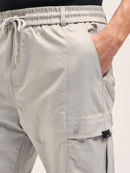 Grey Relaxed Fit Cargo Pants with Functional Design