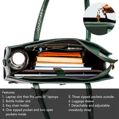 Emerald Elegance Amira Tote bag for 16" laptop