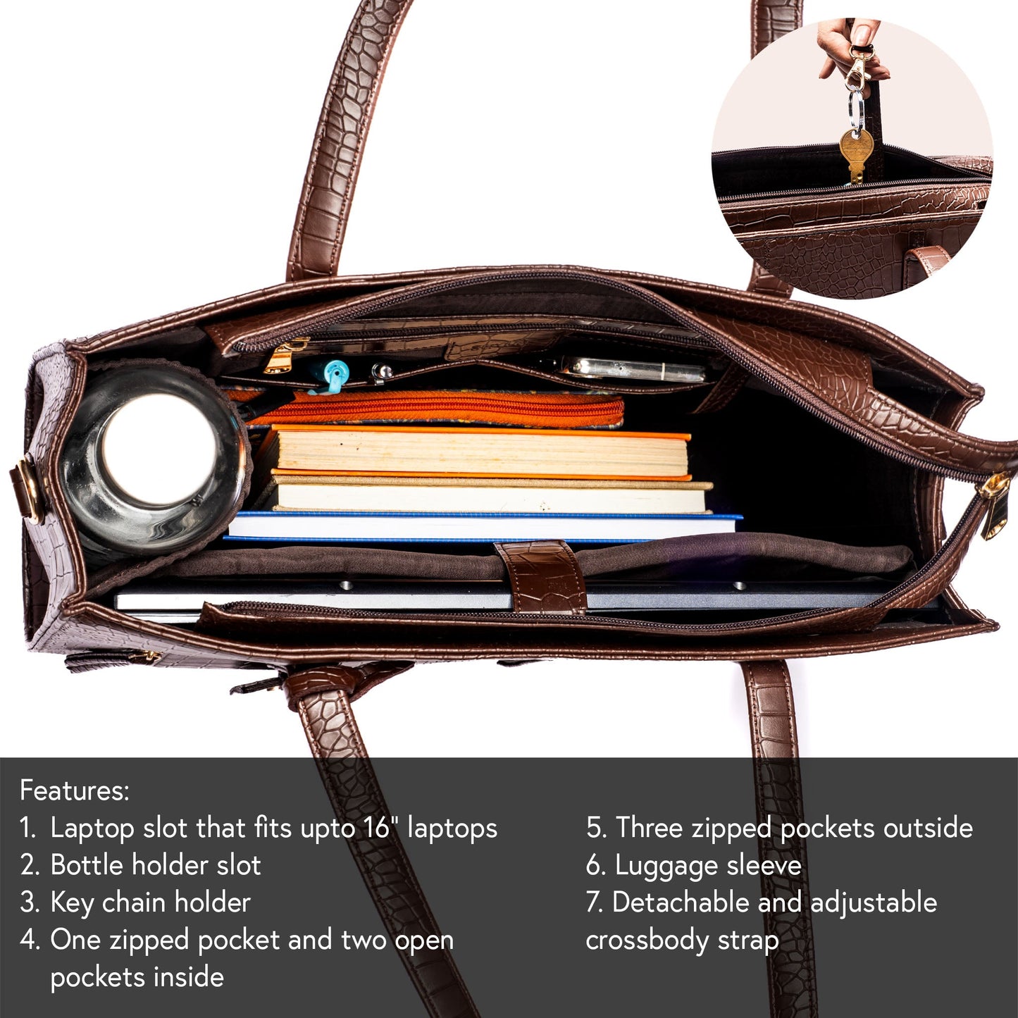 Mahogany Mystique Amira Tote bag for 16" laptop