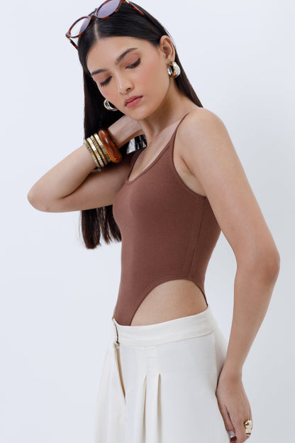 Ribbed High Cut Bodysuit