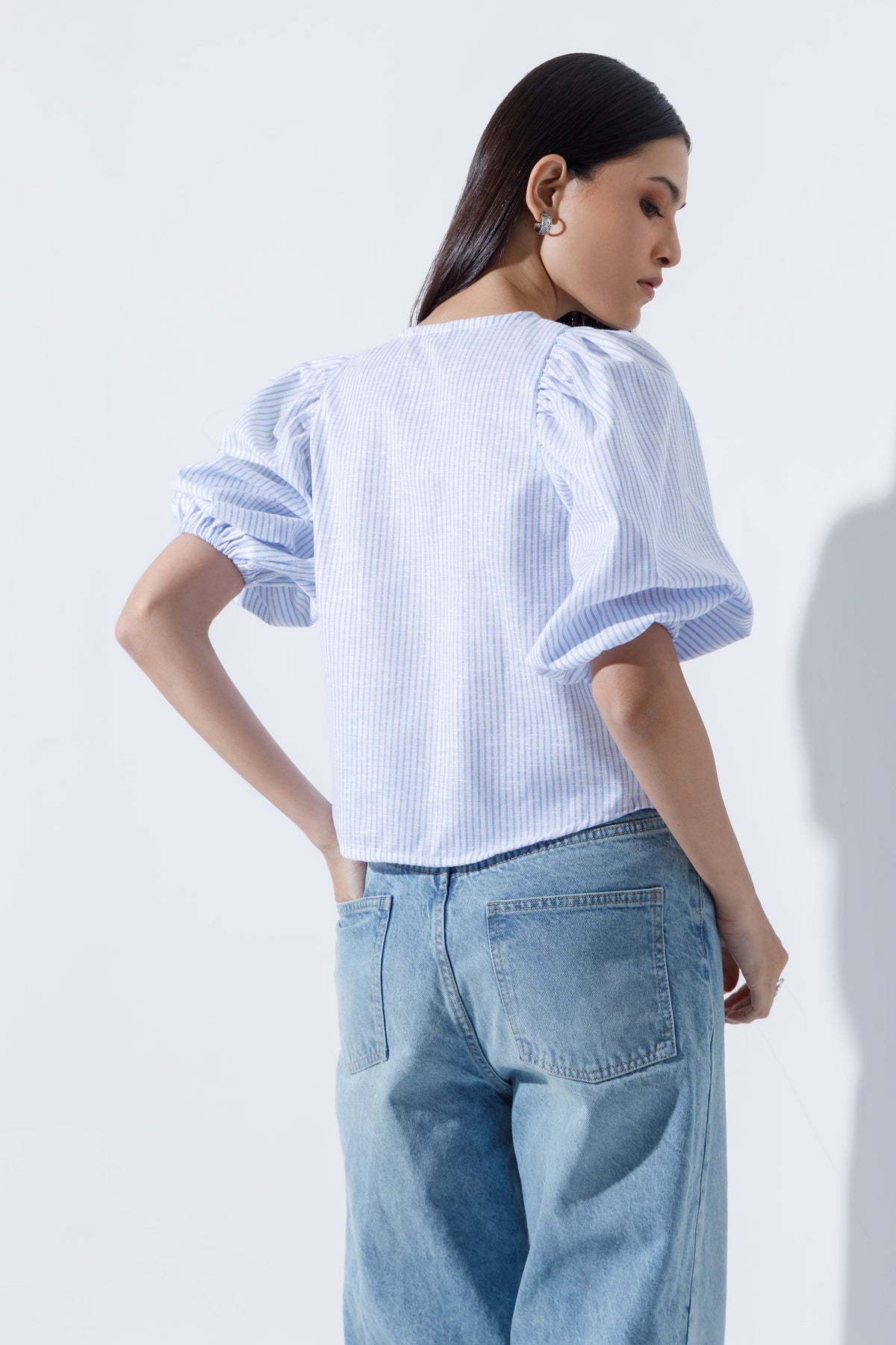 Linen-Blend Blouse