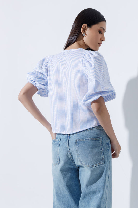 Linen-Blend Blouse