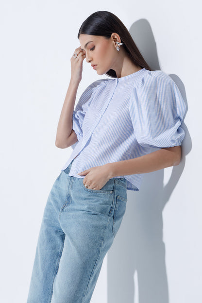 Linen-Blend Blouse