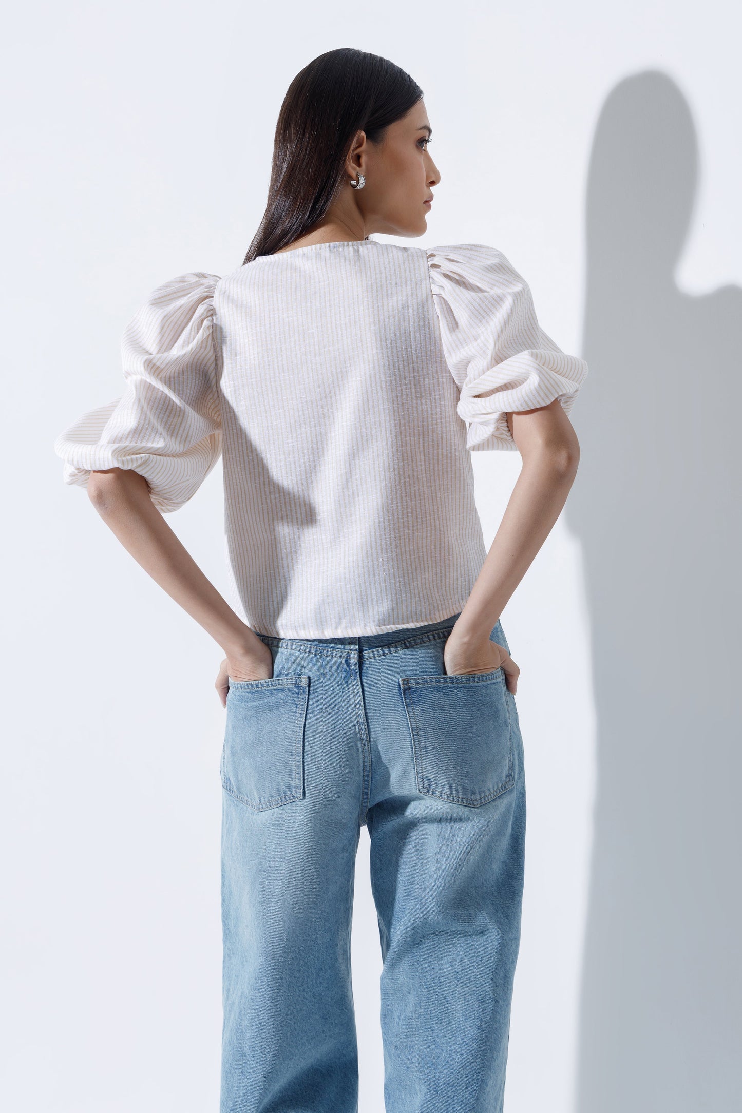 Linen-Blend Blouse