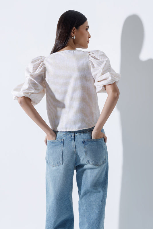 Linen-Blend Blouse