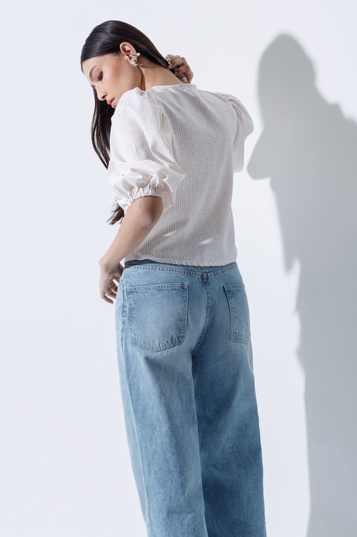 Linen-Blend Blouse