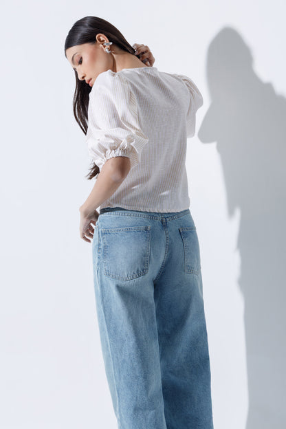 Linen-Blend Blouse