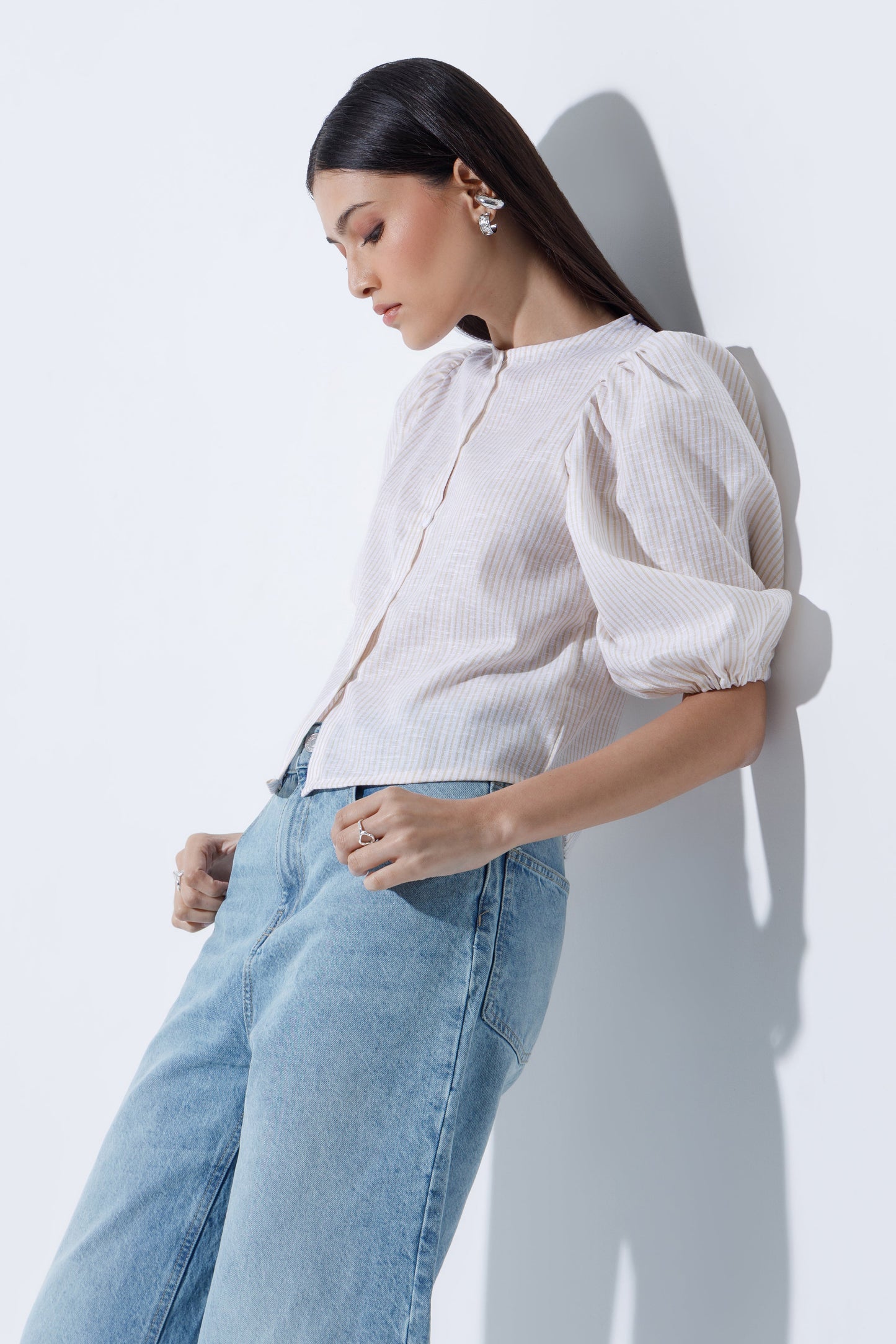 Linen-Blend Blouse