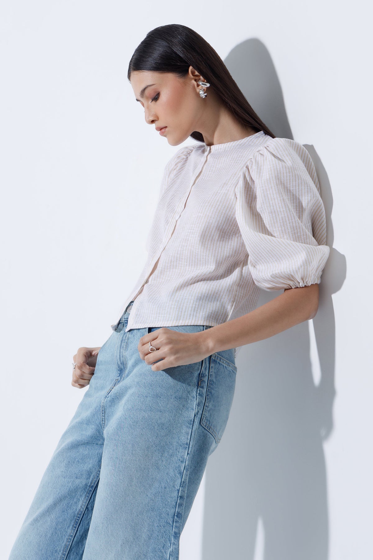 Linen-Blend Blouse