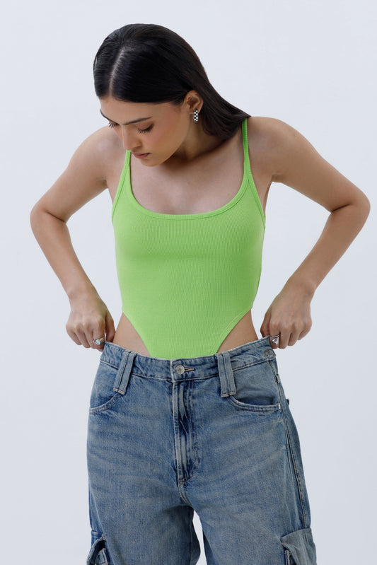 Ribbed High Cut Bodysuit