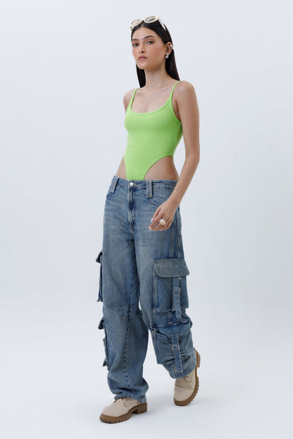 Ribbed High Cut Bodysuit